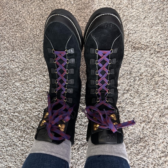 New!  J. Crew gorgeous lace-up boots in suede size 8 - Picture 2 of 2